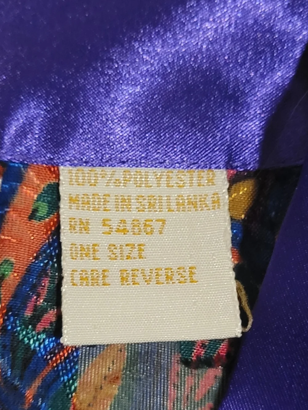 Vtg Victoria's Secret Gold Label Jewel Tone Purple Paisley Satin Maxi Robe OS - Picture 9 of 15